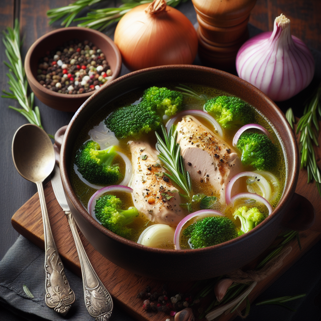 Sopa Reconfortante con Brócoli y Romero: Hidratación, Nutrientes y Alivio Instantáneo para Después de una Noche de Excesos